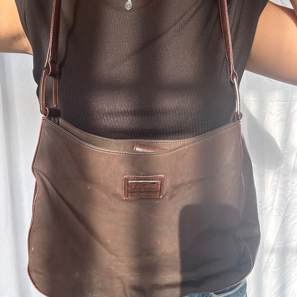 DKNY Brown Leather Shoulder Bag